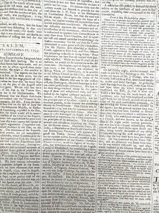 The Salem Gazette, Volume IX, Number 467 (Tuesday, September 22, 1795)