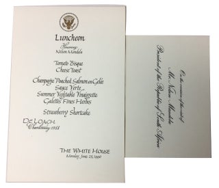 Item #91536 Menu and Card for Luncheon Honoring Nelson Mandela President of the Republic of South...