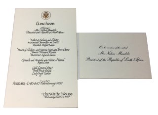 Item #91537 Menu and card for Luncheon Honoring Nelson Mandela President of the Republic of South...