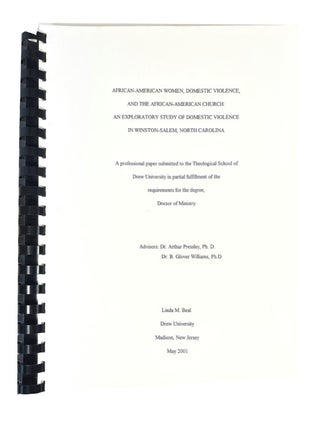 Item #91675 African-American Women, Domestic Violence, and the African-American Church: An...