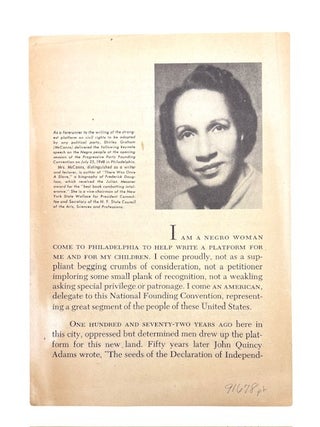 Item #91678 As a Forerunner to the Writing of the Strongest Platform on Civil Rights to Be Adoped...