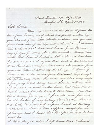 Item #91698 Autograph Letter from E. B. Dreher to his Sister. Return address is Headquarters 176 ...