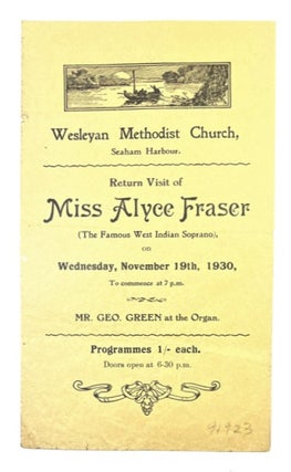 Item #91923 Western Methodist Church, Seaham Harbour. Return Visit of Miss Alyce Fraser (The...