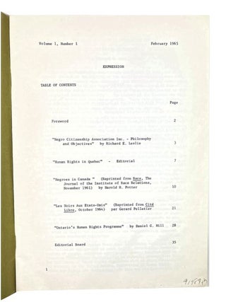 Expression, Volume 1, No. 1, February 1965.