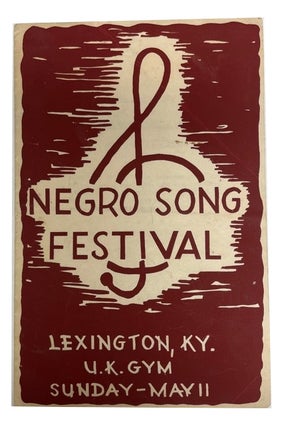 Item #92231 Third Annual Negro Song Festival at the Gymnasium of the University of Kentucky...