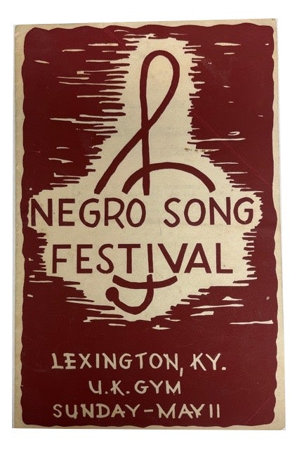 Item #92231 Third Annual Negro Song Festival at the Gymnasium of the University of Kentucky Sunday, May 1, 1941. [caption title]