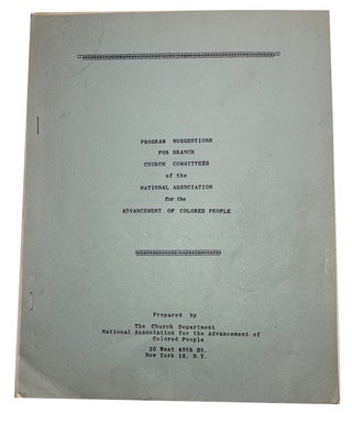 Item #92499 Program Suggestions for Branch Church Committees of the National Association for the...