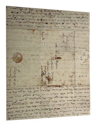 Autograph Letter, Signed. Dated in Elkton, Maryland on August 25, 1827. Sent to George Wilson in Tuscarora Valley, Mexico Post Office, Mifflin County, Pennsylvania.