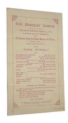 Item #92699 Thursday Evening, March 19, 1891, An Amateur Theatrical Performance in Aid of The...