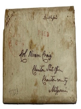 A.L.S. Handwritten folded letter written June 8, 1837 and addressed to Col. Hiram Craig, Chariton Post Office Chariton County, Missouri