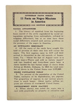 Item #92768 11 Facts on Negro Missions in America