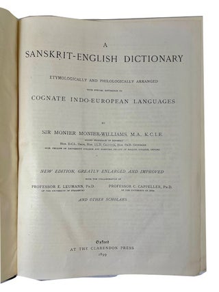 A Sanskrit-English Dictionary Etymologically and Philologically Arranged with Special Reference to Cognate Indo-European Languages