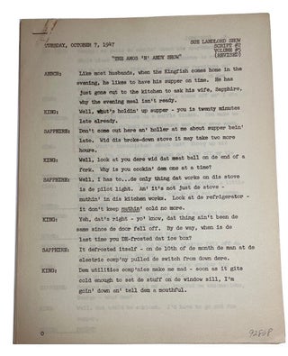 Item #92808 "The Amos 'N' Andy Show", Tuesday October 7, 1947. Sue Landlord Show, Script #2,...