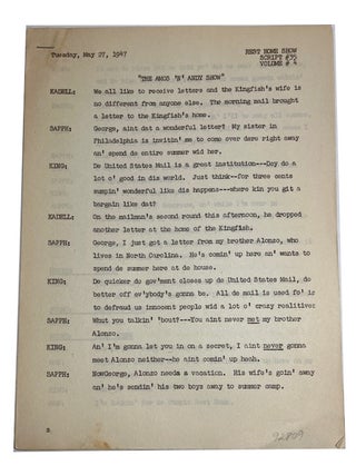 Item #92809 "The Amos 'n' Andy Show", Tuesday May 27, 1947. Rest Home Show, Script #35, Volume...
