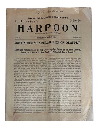 Item #92818 K. Lamity's Harpoon. Vol. 6, No. 2, Austin, Texas , April 1, 1908