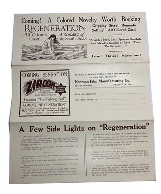 Item #92848 Coming! A Colored Novelty Worth Booking REGENERATION: All Colored Cast. A Romance of...