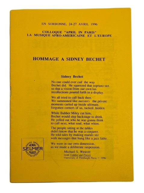 Item #92977 Hommage a Sidney Bechet. [cover title]