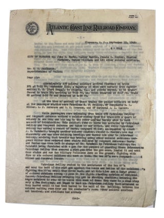 Item #92993 Contemporary unsigned carbon copy of a two and one-half page Typed Letter to M. M....