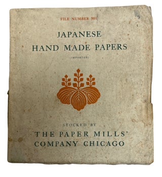 Item #93278 Japanese Hand Made Papers (Imported). Paper Mills' Company, Ill Chicago