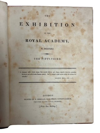 Five British Art Exibition Catalogs from 1821 bound together in one volume
