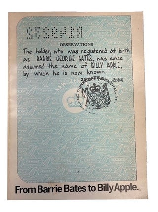 Item #93710 From Barrie Bates to Billy Apple. 1960-1974. London Sepentine Gallery