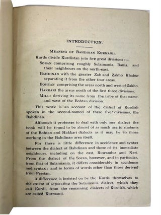 Bahdinan Kurmanji: A Grammar of the Kurmanji of the Kurds of Mosul Division and Surrounding Districts of Kurdistan