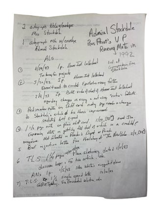 Archive of Material from John White, a literary agent who admired Stockdale and worked with him for about a year after Admiral Stockdale's difficult involvement in the the 1992 Presidential Election as Ross Perot's Vice Presidential Running Mate. Some of their interaction dealt with the 7+ years (Sept. 1965 to Feb. 1973) Stockdale spent as an uncooperative POW in North Vietnam.