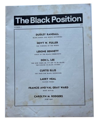 Item #94356 The Black Position, No. 1 (1971). Gwendolyn Brooks
