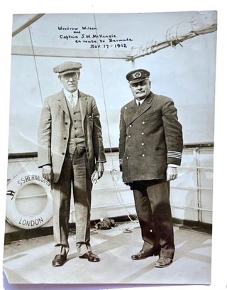Item #94551 Woodrow Wilson and Captain J.W. McKenzie en route to Bermuda Nov. 17 - 1912. [caption...