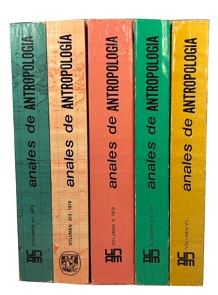 Item #94593 Anales de Antropologia. Five Volumes: Vol. VII (1970); Vol. VIII (1971); Vol. X...