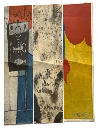 Item #94621 Three 1962 Artist-Illustrated Menus from La Colomba, a restaurant in Venice, Italy....