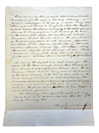 Item #94623 Document signed by the Commissioner for the Superior Court of Chancery in Jackson,...