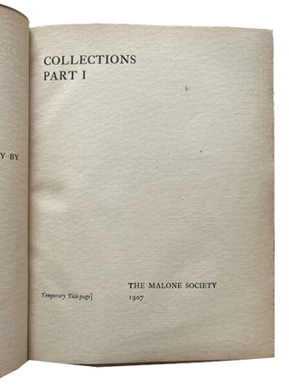 Malone Society Reprints: 20 Volumes