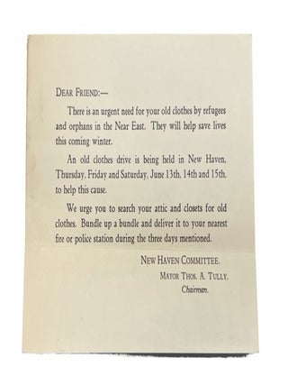 Item #94963 Dear Friend: There is an urgent need for your old clothes by refugees and orphans in...