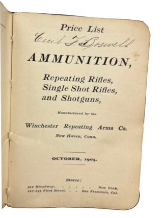 Item #95070 Price List of Ammunition, Repeating Rifles, Single Shot Rfles, and Shotguns,...