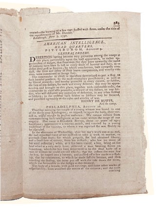 The American Apollo: Containing the Publications of the Historical Society, Essays, Moral, Political, and Poetical, and the Daily Occurrences in the Natural Civil, and Commercial World. Vol. I, No. 35 Part II August 31, 1792