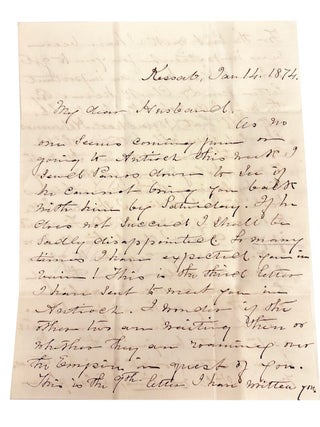 Missonary Letters 1866-1875: Five Letters from Mary E. Nutting to Her Husband David H. Nutting; One Letter from Nellie to her father David H. Nutting; One Letter to Mary from a cousin about Mart’s engagement; One Letter to David Nutting from his brother G. B. Nutting in Minnesota dated 1880 and One Letter, undated as to year, to Mrs. Nutting from a friend who signs as S.B.J.