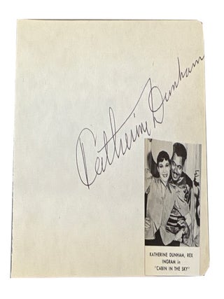 Item #95661 Autograph. Katherine Dunham