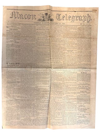 Item #95898 Macon Tri-Weekly Telegraph, Tuesday Morning, February 18, 1862