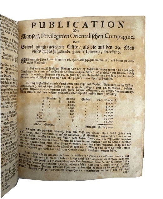Wienerisches Diarium. Anno 1724. Bound volume containing 92 of the 105 ...
