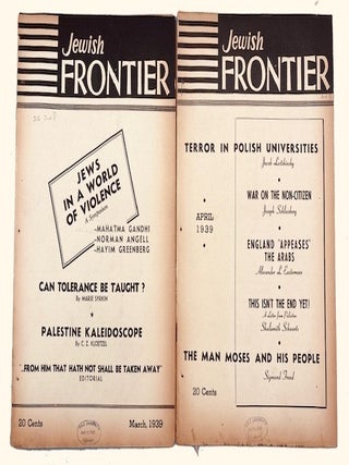 Jewish Frontier. 11 monthly issues: Vol. VI, Nos. 1-11 (January-November, 1939)