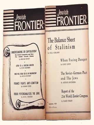 Jewish Frontier. 11 monthly issues: Vol. VI, Nos. 1-11 (January-November, 1939)