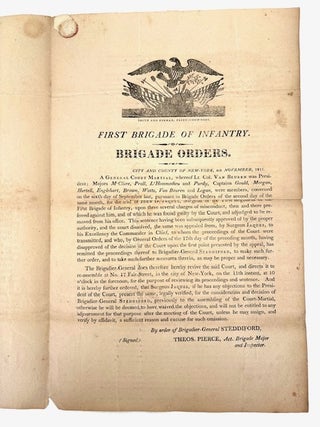 Item #96173 Regimental Orders. 6th November, 1811. By Order of Wm. Paulding, Jun. Lt. Col. Com....